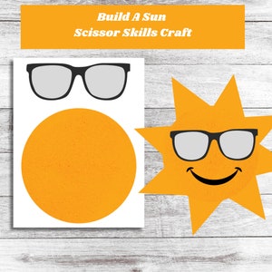 Build A Sun Craft| Summer Sun Scissor Skills Craft| Instant Download