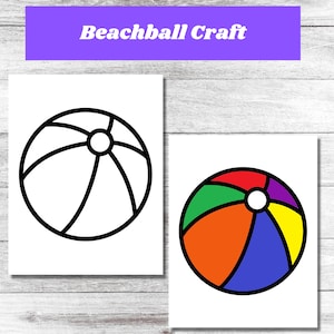 Beachball Craft| Summer Scissor Skills Activity| Summer Camp Craft| Instant Download