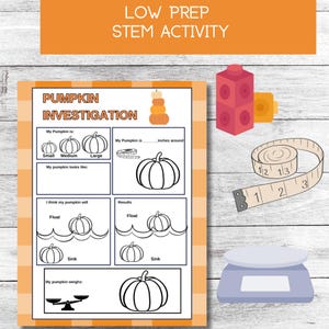 Pumpkin Investigation| Fall Stem| Pumpkin Science - Etsy
