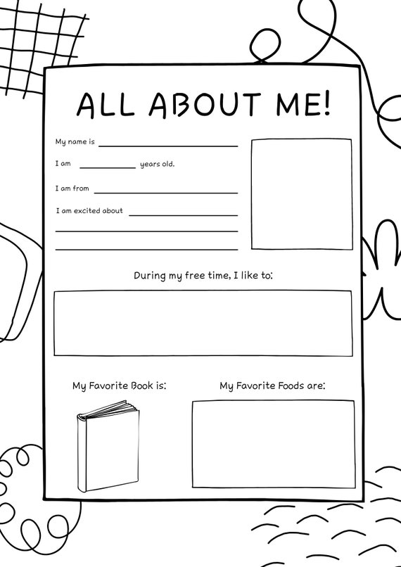 Toddler All About Me Printable - Etsy