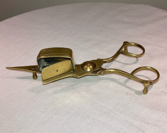 Vintage Brass Scissor Candle Snuffer Brass Decor Farmhouse Sewing Room