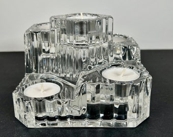Retired Vintage PartyLite Crystal Castle 5 (Five) Tier Tea Light Candle Holder Made In Germany