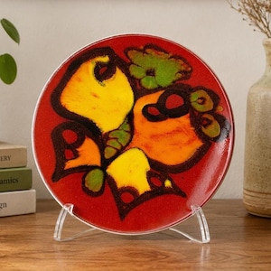 Vintage Poole Pottery England Dolphin Plate Abstract Mid-Century Modern Decorative Wall Plate -  8" Diameter