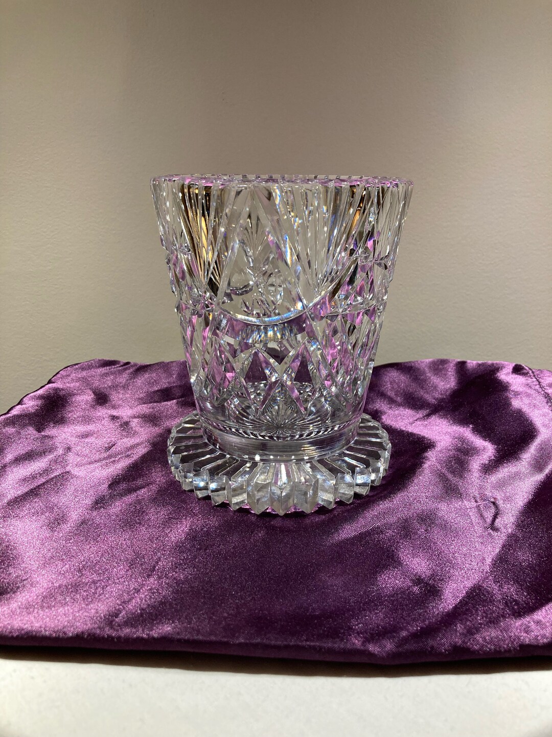 A Vintage Low Starred Crystal Celery Vase Wedding Table Decor Etsy