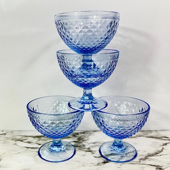 Vintage SINGLE IKEA Blue Glass Dessert Bowl