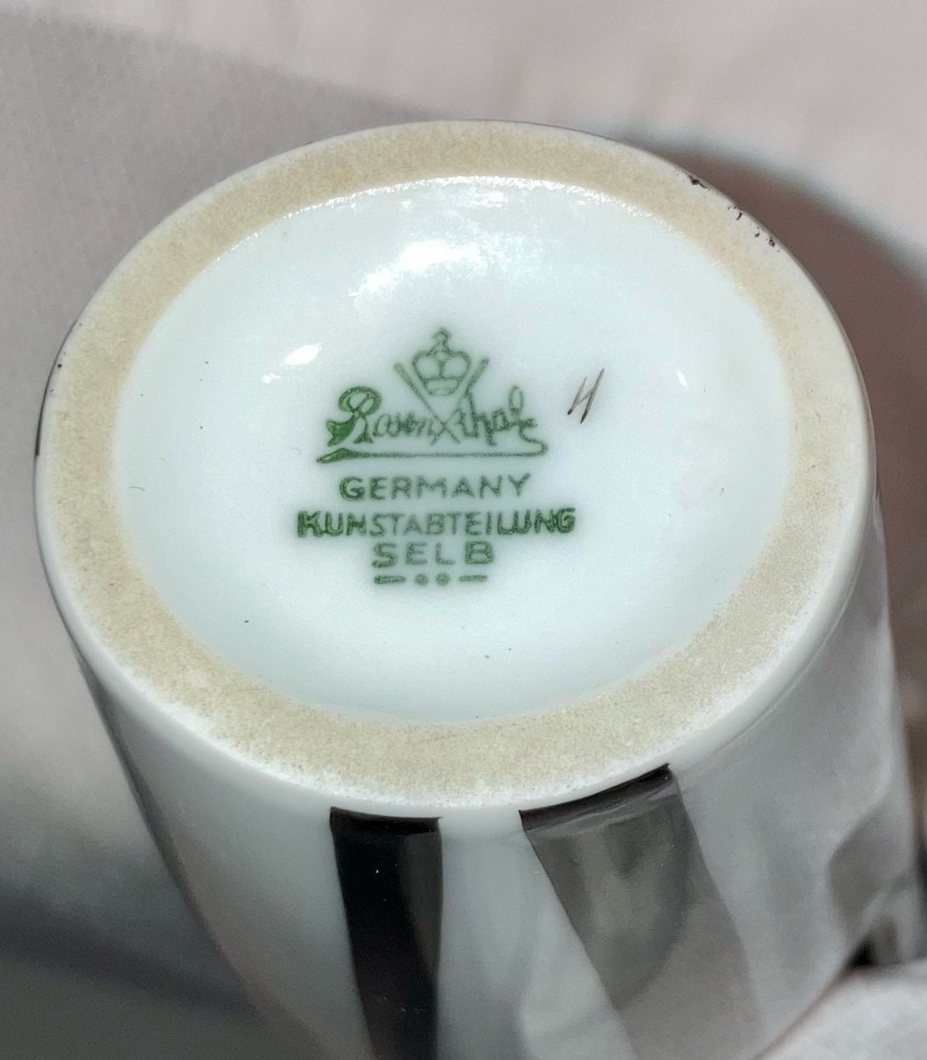 Vintage Rosenthal Kunstabteilung Selb Germany White and Black Stripe