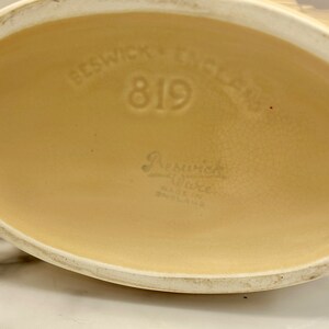 Beswick England Earthenware Large Circular Ceramic Vase Planter with Art Deco Flower Motif Circa 40s Collector or Housewarming Gift