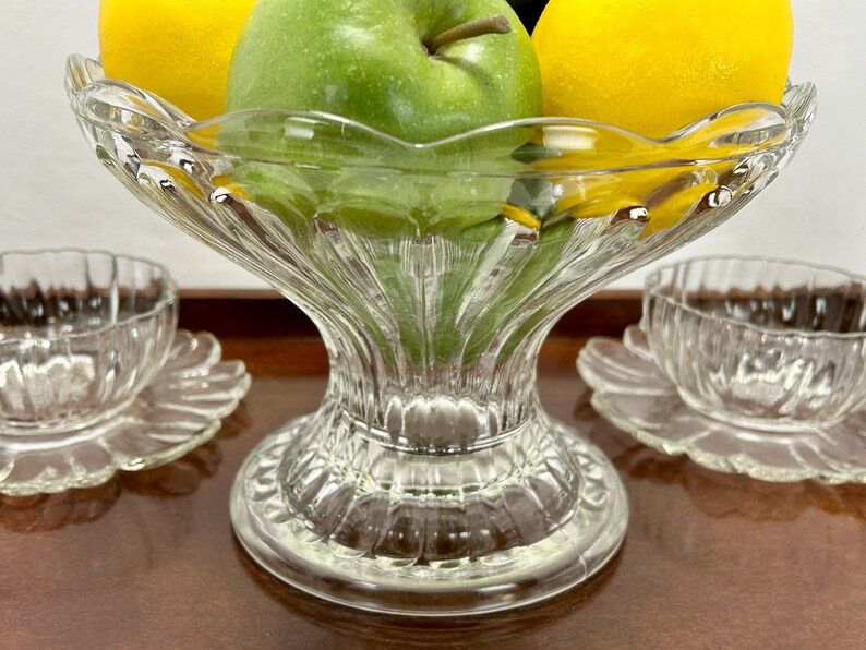 EAPG Pedestal Bowl Fluted Sides  Scalloped Loop Patterned Lip & Footed Base Lovely Versatile Bowl Great for Housewarming Gift or Collectors