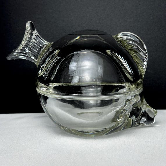 Vintage Anchor Hocking Glass Blowfish Trinket Box: Novelty Stash Box - Etsy  UK