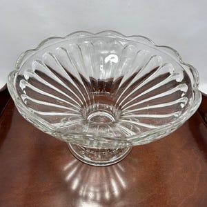 EAPG Pedestal Bowl Fluted Sides  Scalloped Loop Patterned Lip & Footed Base Lovely Versatile Bowl Great for Housewarming Gift or Collectors