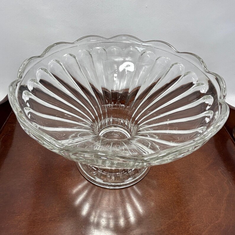 EAPG Pedestal Bowl Fluted Sides  Scalloped Loop Patterned Lip & Footed Base Lovely Versatile Bowl Great for Housewarming Gift or Collectors