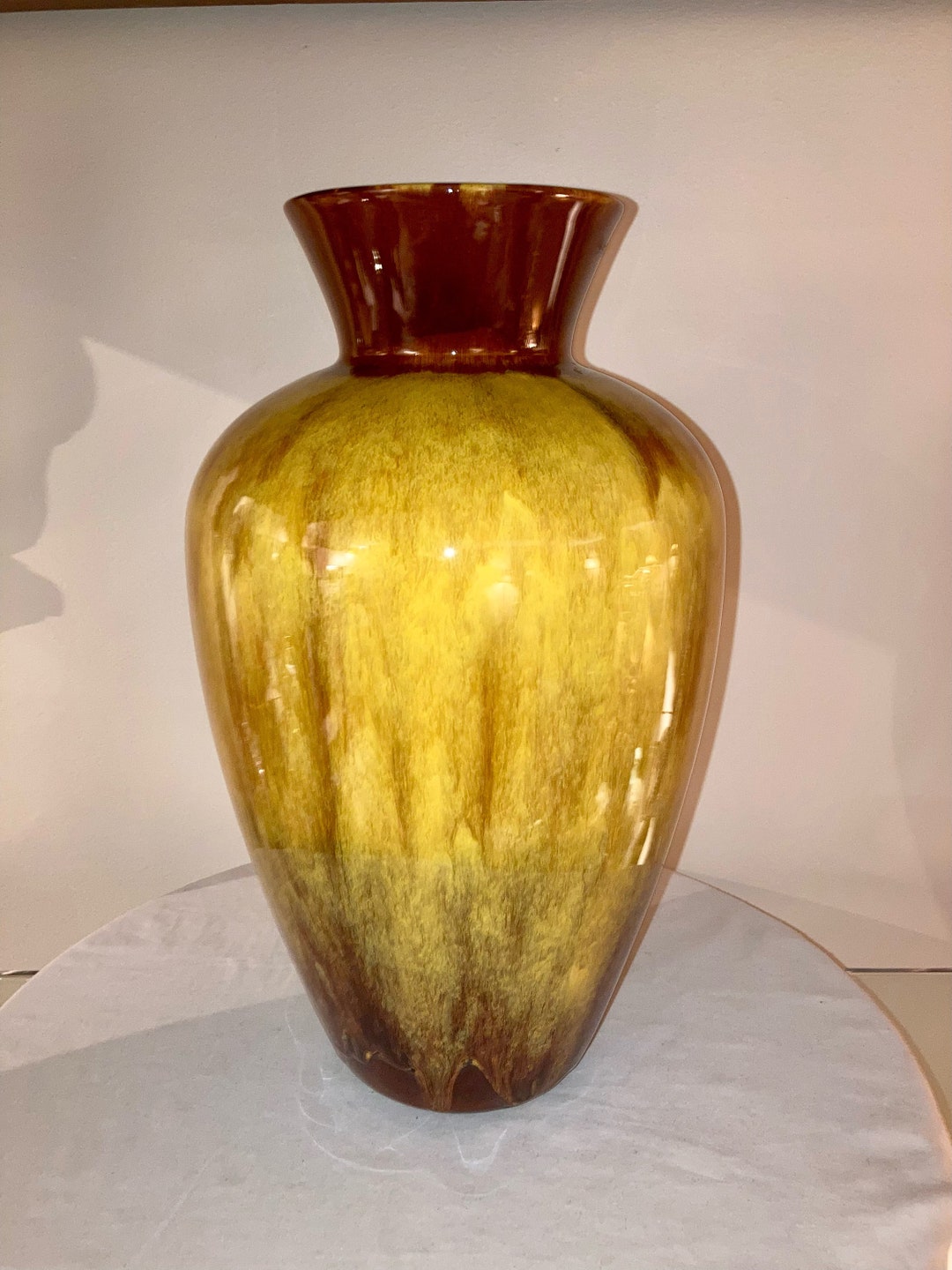 Vintage Blue Mountain Pottery BMP Canada Harvest Gold Glaze Large Vase