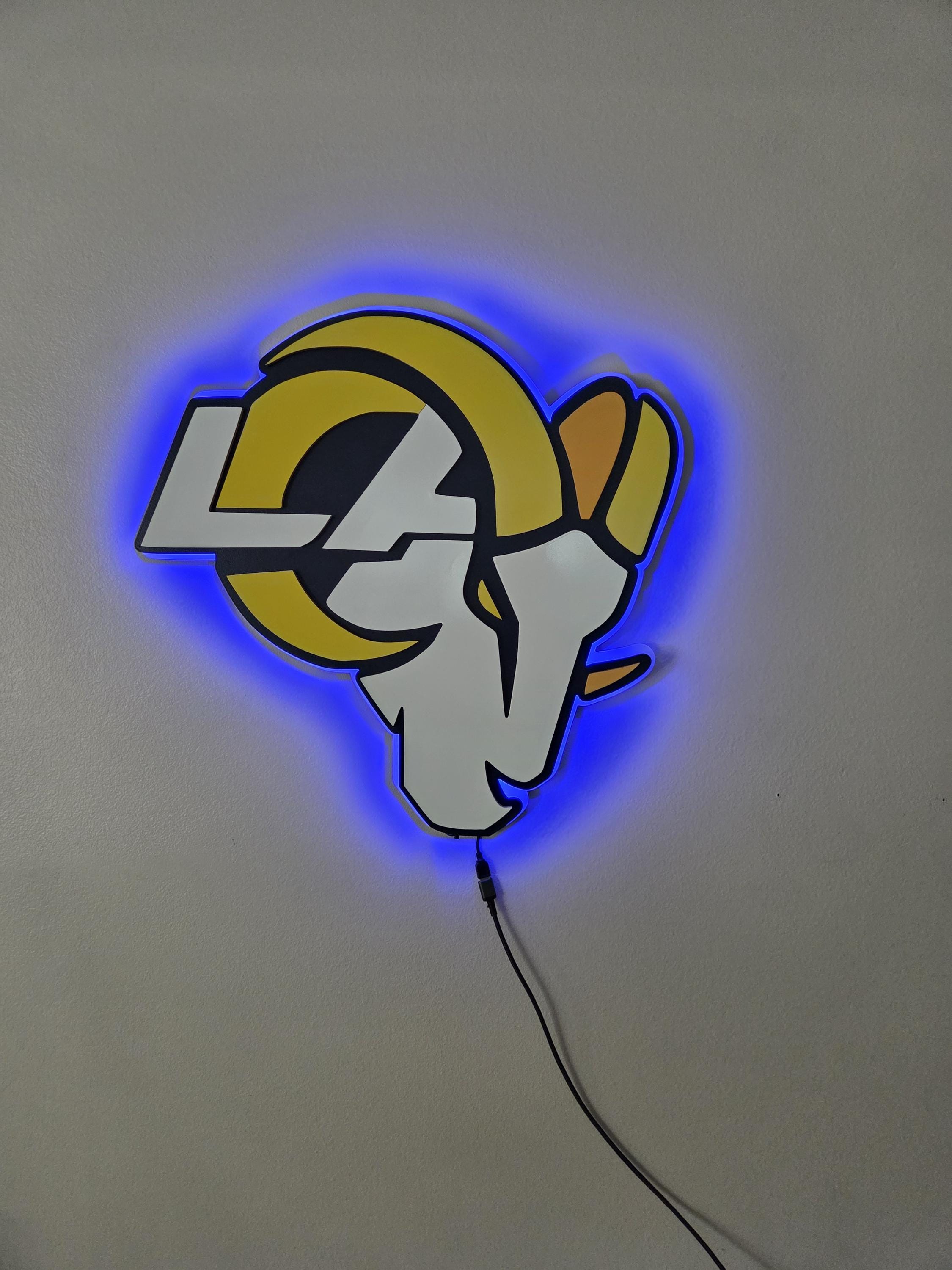 LA Rams LED Backlit Sign, NFL Football Wall Decor, Sports Neon Light - Etsy