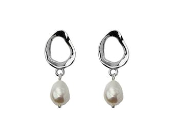 Real Pearl Drop Earrings,Pearl Dangle Earrings,Pearl Bridal Earrings,Wedding Drop Earrings,Statement Earrings,Bridesmaid Gift