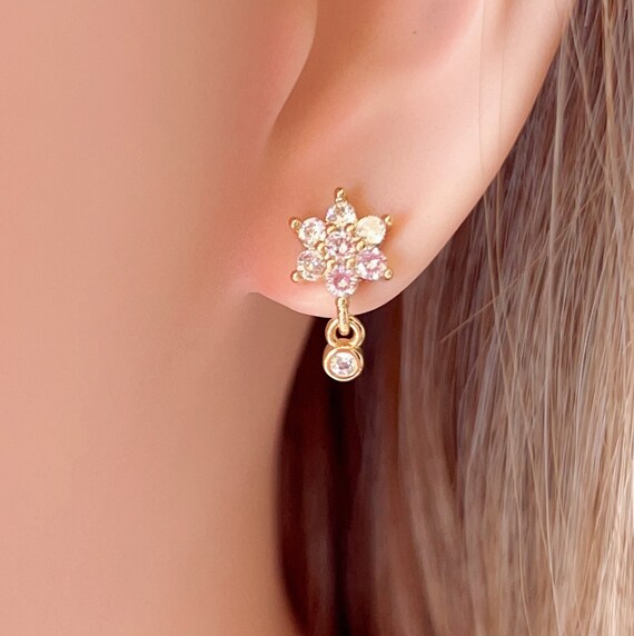 Orecchini A Fiore Ipoallergenici In Acciaio Inox | Fiori CZ Per Donne, Ragazze, Mamma E Moglie | Regalo Elegante - 4