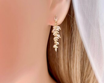 Boucles d'oreilles de mariée CZ, boucles d'oreilles de mariage en perles, bijoux de mariée en argent, boucles d'oreilles de mariée, boucles d'oreilles de mariage, boucles d'oreilles de mariée CZ, cadeau de demoiselles d'honneur