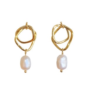 Freshwater Pearl Drop Earrings, Dangle Earrings Gold, Bridal Earrings, Wedding Jewellery, Bridesmaid Gift, Pearl Jewellery, Gift for Her