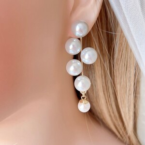 Pearl Bridal Earrings,Pearl Dangle Earrings,CZ Wedding Earrings, Wedding Jewelry, Bridal Jewelry,Bridesmaid Earrings,Bridesmaid Gifts