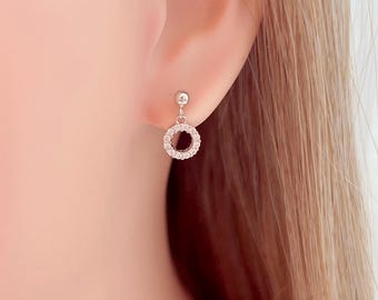 Pendientes de cristal - Pendientes de circonita - Pendientes pequeños - Pendientes delicados - Pendientes minimalistas - Pendientes dorados - Pendientes plateados - Pendientes delicados - Regalo para ella