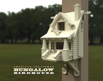 American Craftsman Bungalow 3D-Printed Birdhouse