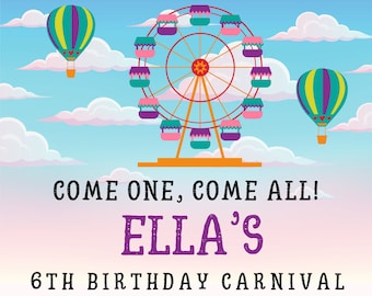Carnival Theme Birthday Invitation