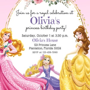 Disney Princess Birthday Party Invitation