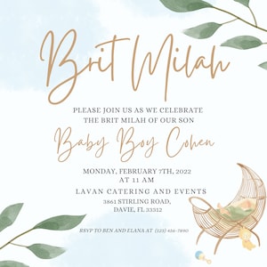 Invito Brit Milah Boho