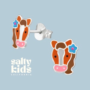 Horse Earrings Studs, Kids Studs, Fun Earrings, Sterling Silver