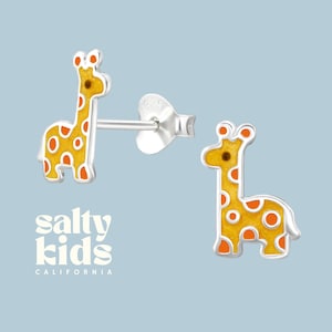 Giraffe Earrings, Kids Studs, Fun Earrings, Sterling Silver, Zoo Animal Earrings, Giraffe Studs