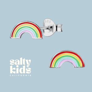 Rainbow Mini Earrings, Kids Studs, Fun Earrings, Sterling Silver Earrings, Rainbow Studs, Gift for Girls