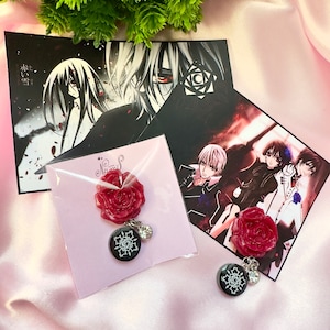 Cross Academy Magnets - Vampire Knight Inspired - Red Rose Flower - Romantic Fridge Decoration