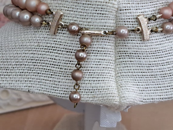 VTG Faux Sea Pearl Double Strand Graduated 13" Ch… - image 9