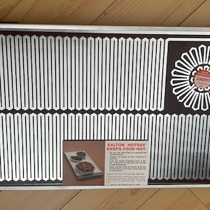Rare Salton Hotray H-940 Mid-Century Food Warmer 22x13 Textured Glass Tray, Retro Warming Plate, Works, EUC