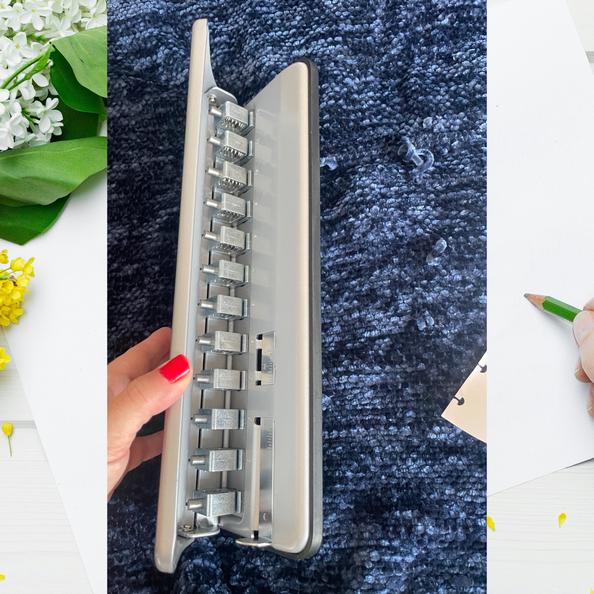 Tul Discbound Notebook System Hole Punch Silver Mushroom Shape up to 12