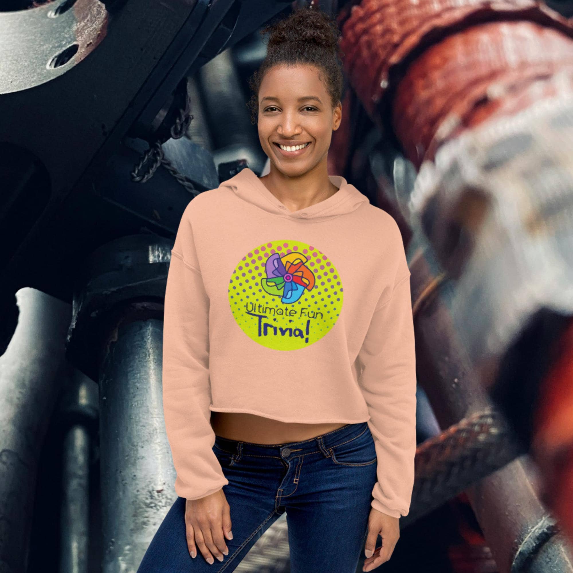 Paint drip print raw hem crop hoodie outlet