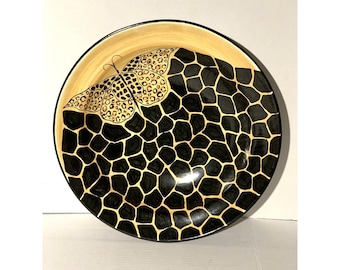 Laurie Gates Ware - Metamorphosis Pattern - Large Round Serving Bowl 14” Earthy