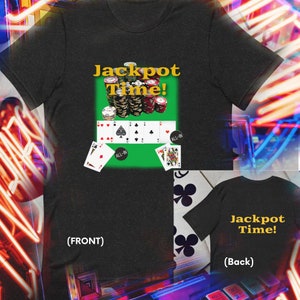 Camiseta Jackpot, Viagem ao Cassino, Carta de Baralho, Camiseta Jackpot, Férias em Las Vegas, Camiseta de Pôquer, Vibrações Jackpot, Camiseta de Cassino, Jogo de Azar