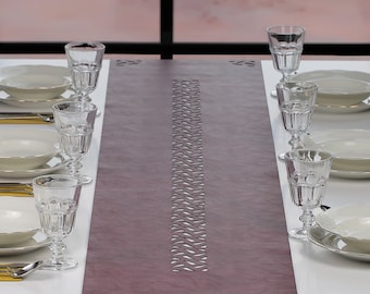 Faux Leather Table Runner, Boho Decor, Modern Centerpiece