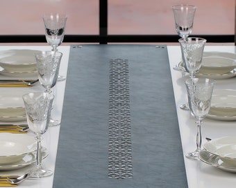 Faux Leather Table Runner, Boho Decor, Modern Centerpiece