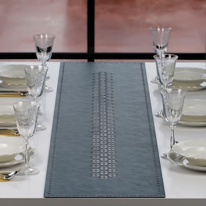 Leather Table Centerpiece Runner Table Cloth Boho Decor by Payna Design Pine Housewarming Gifts Modern, Minimalist, Stylish
