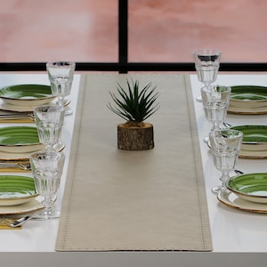 Leather Table Centerpiece Runner Table Cloth Boho Decor by Payna Design Orchid Housewarming Gifts Modern, Minimalist, Stylish