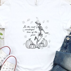 Funny It&#39;s the Most Wonderful Time of the Year Halloween Skeleton Shirt, Vintage Halloween Shirt, Funny Skeleton Tee, Halloween Party Shirt