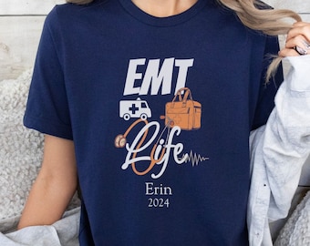 Personalized EMT Shirt, EMT Life Tshirt, Emergency Medical Technician Shirt, Paramedic Shirt, Nurse Life Tee, EMS Shirt, Gift for Paramedic