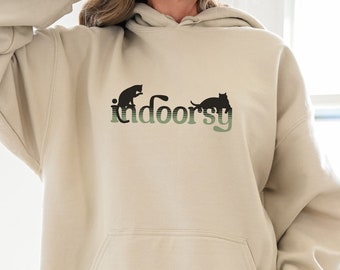 Indoorsy Hoodie, Indoorsy Sweatshirt for Women, Homebody Pullover, Indoorsy Sweatshirt, Funny Cat Hoodie, Weekend Hoodie, Homebody Hoodie