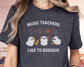 Spooky Teacher Shirt, Halloween Music Teacher T-shirt, Halloween Party Shirt, Gift for Music Teacher, Halloween Dancing Ghosts Shirt