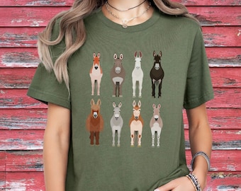 Donkey Shirt, Donkey Lover Shirt, Cute Donkey Shirt, Farm Animal Shirt,Farmer Girl Shirt, Farm Animal Tshirt for Women, Funny Donkey Shirt