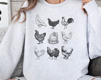 Chicken Sweatshirt, Chicken Lover Gift, Chicken Shirt, Chicken Lover Shirt, Chicken Hoodie, Farm Sweatshirt, Chicken Mom, Chicken Sweater