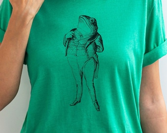 Dapper Frog Man Shirt, Frog Crewneck, Cute Frog Shirt, Vintage Frog Shirt, Frog Tee, Frog Lover Shirt, Frog Lover Gift, Gift for Him