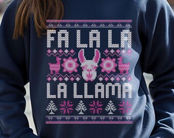 Llama Christmas Kids Sweatshirt, Funny Christmas Shirt, Ugly Christmas Sweater, Llama Lover Gift, Youth Sweatshirt, Toddler Holiday Sweater