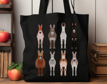 Donkey Lover Tote, Donkey Lover Gift, Canvas Totebag for Books, Reusable Shopping Bag, Weekend Tote Bag, Canvas Shopping Bag, Earth Day Gift